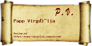 Papp Virgília névjegykártya